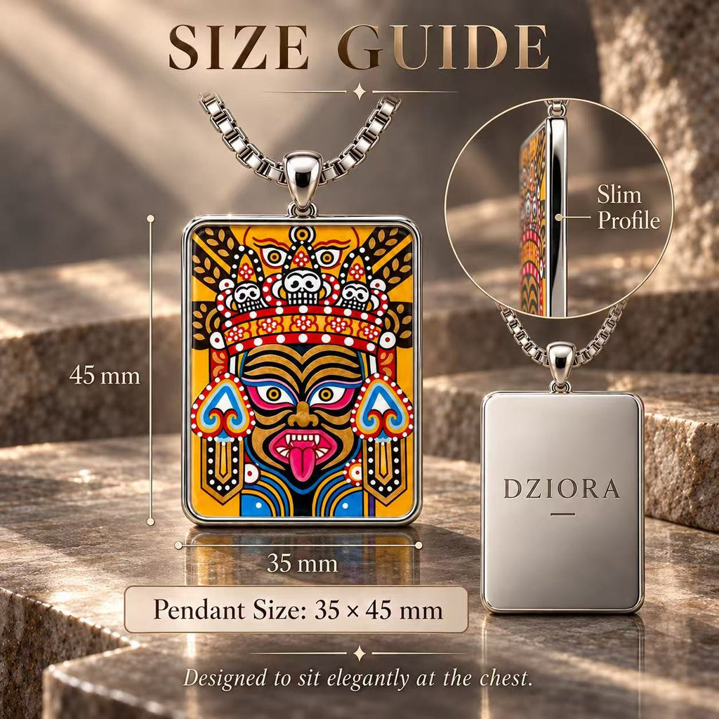 Zaki Lhamo Hand-Painted Thangka Gawu Necklace