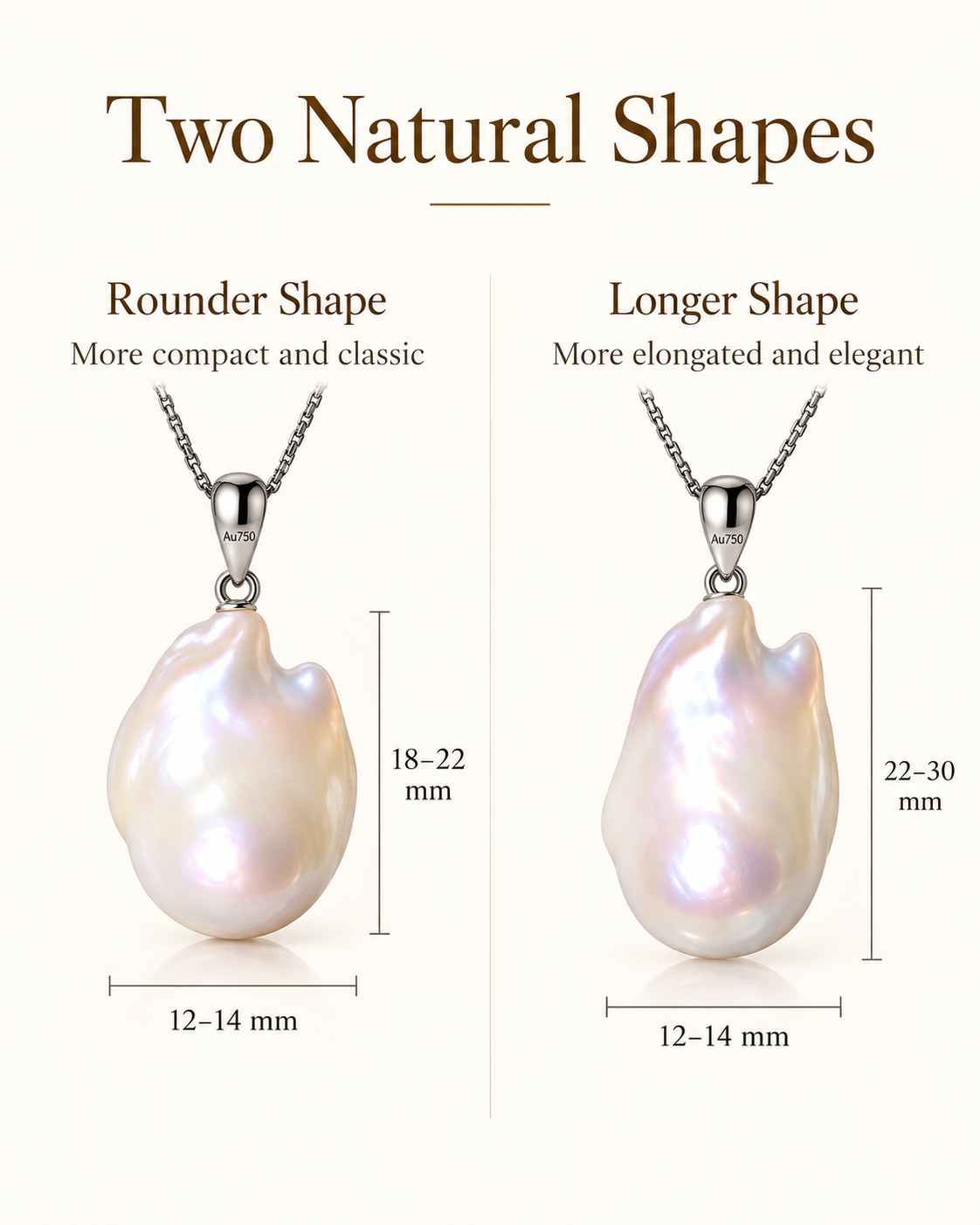 Natural Baroque Pearl Pendant Necklace