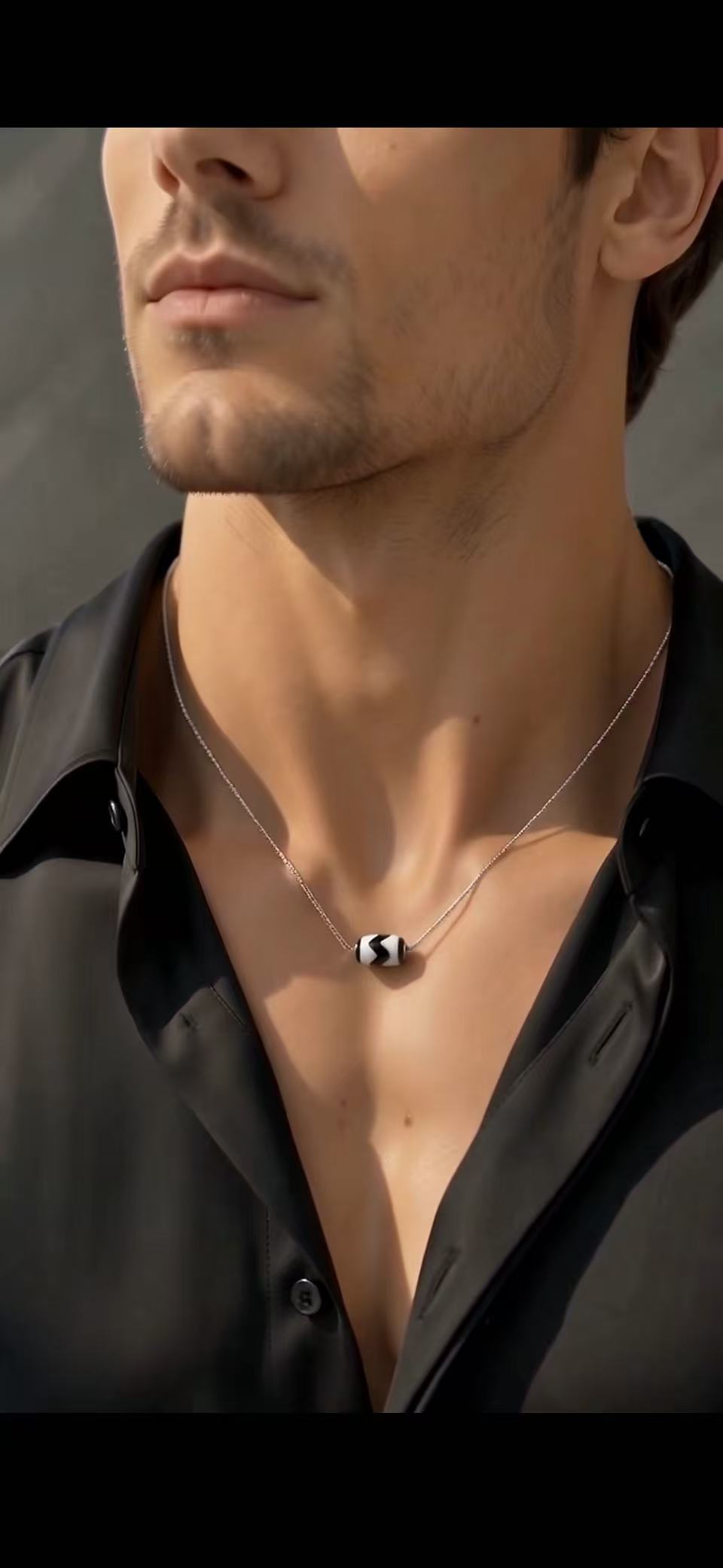 Tiger-Tooth Dzi-Inspired Enamel Necklace