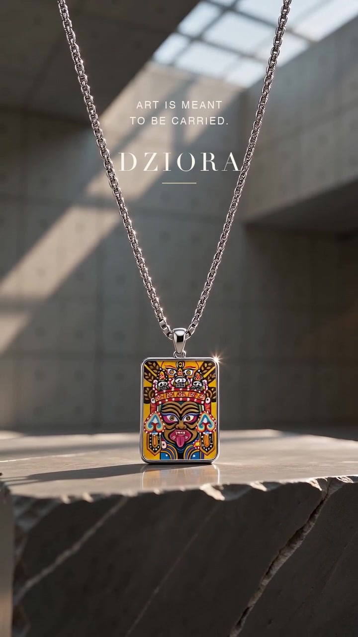 Zaki Lhamo Hand-Painted Thangka Gawu Necklace