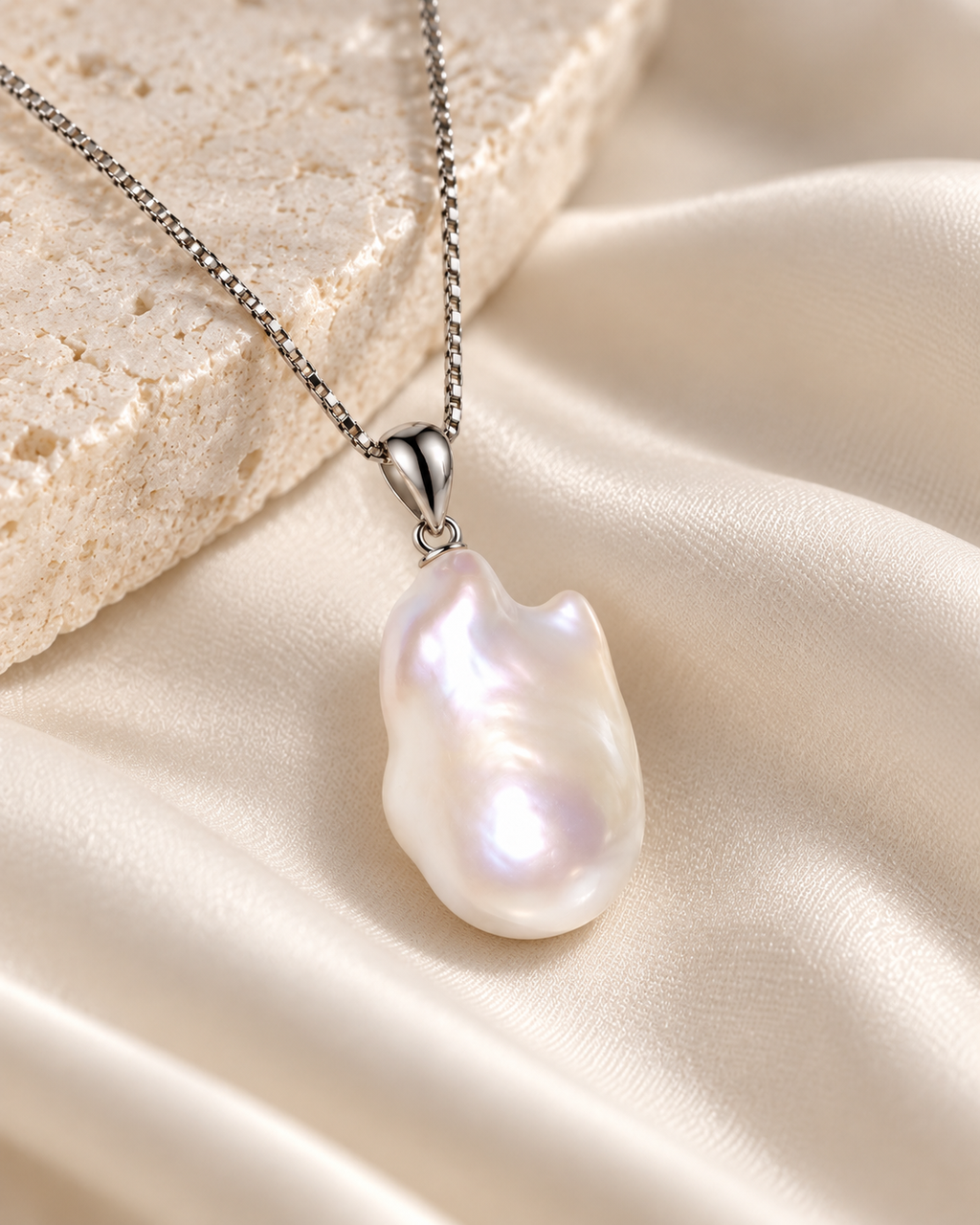 Natural Baroque Pearl Pendant Necklace