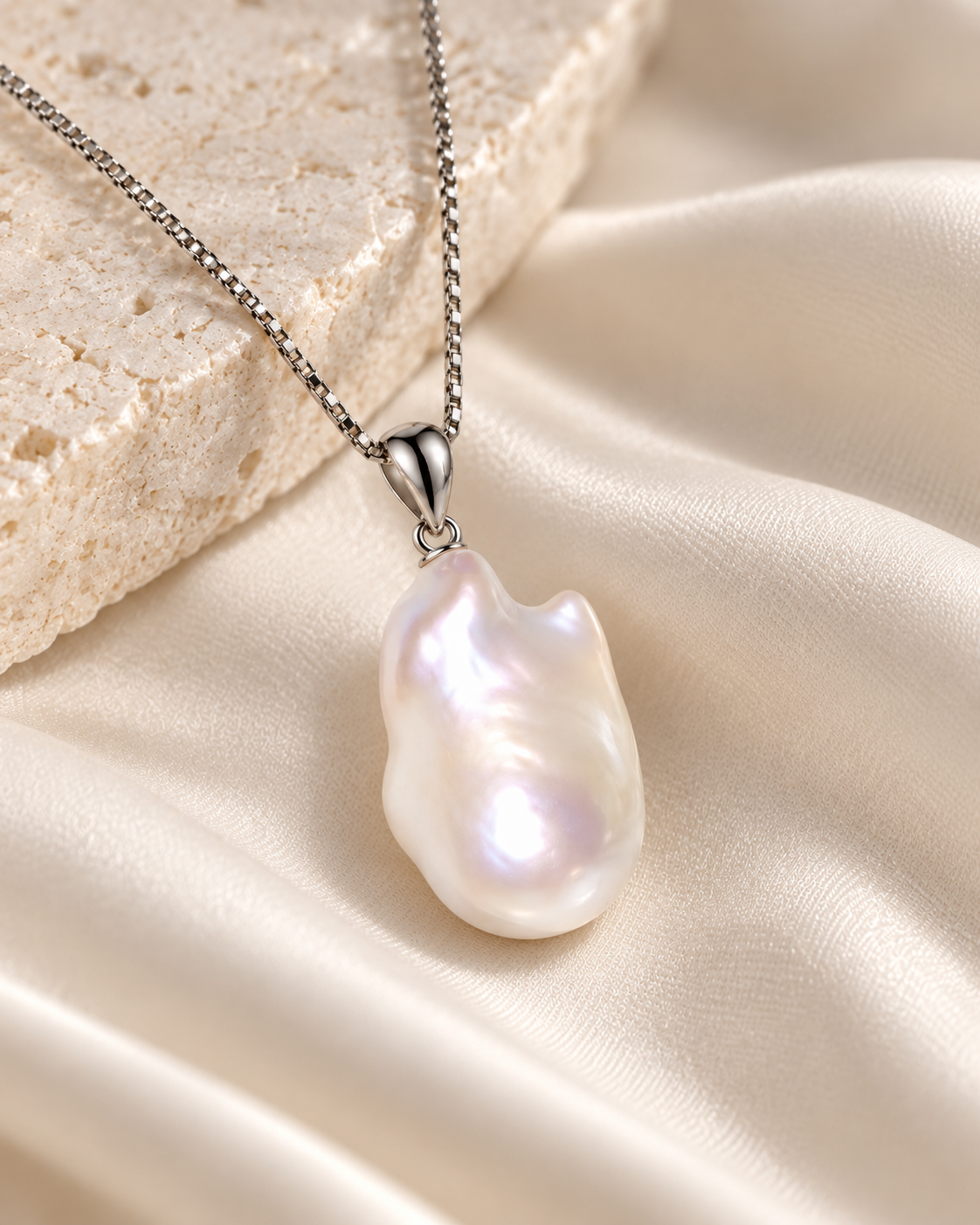 Natural Baroque Pearl Pendant Necklace