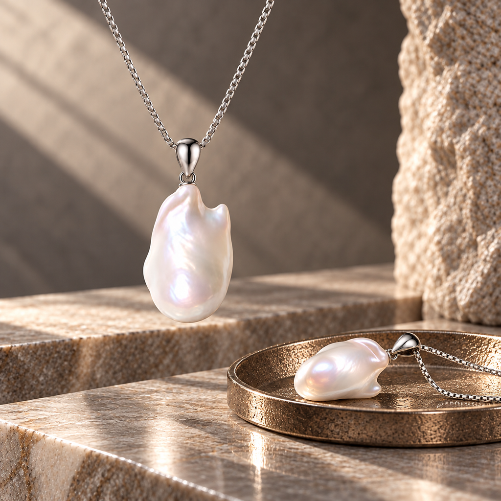 Natural Baroque Pearl Pendant Necklace