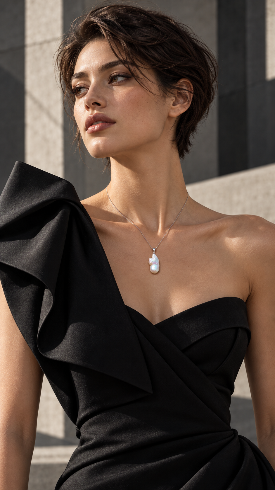 Natural Baroque Pearl Pendant Necklace